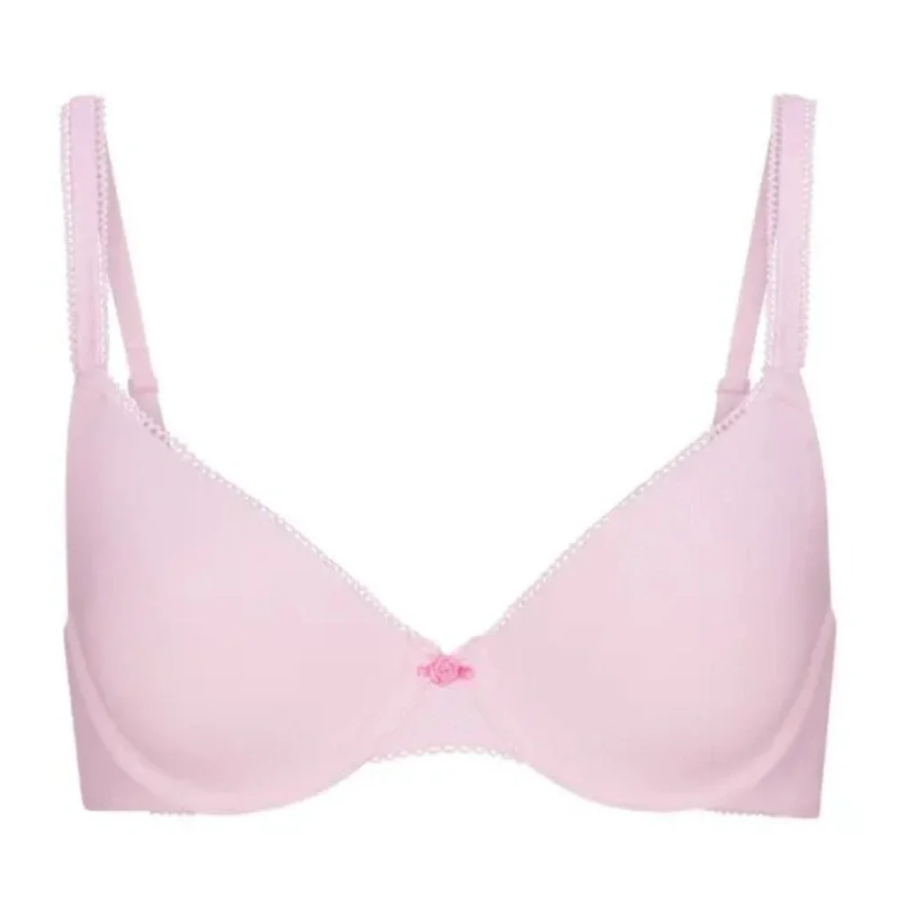 Skims Fits Everybody Picot T-Shirt Bra Cherry Blossom Tonal 38C DM-DEM-8444W